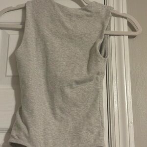 Abercrombie & Fitch Gray Asymmetrical Fitted Bodysuit